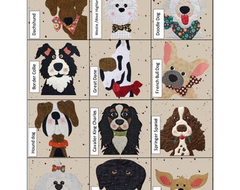 Dog Quilt Precut Quilt Kit TWO - Quick & Easy Laser Cut Applique Quilt Kit by the Whole Country Caboodle