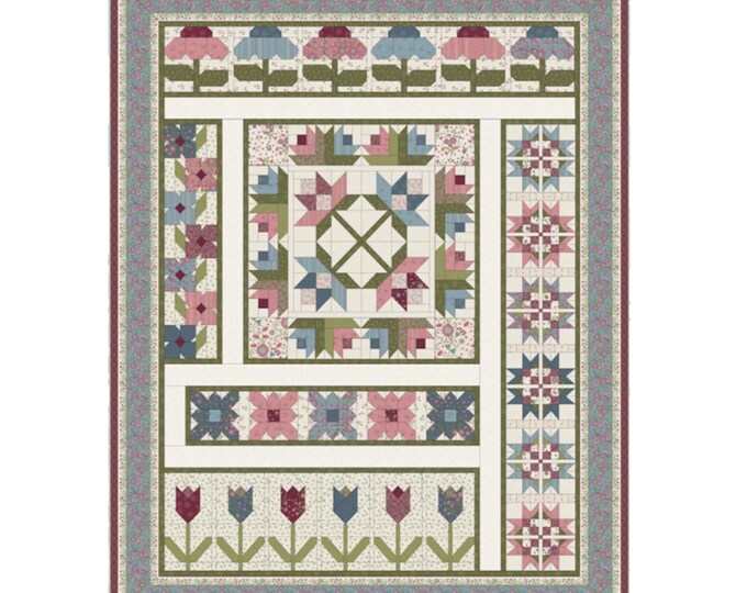 Flower Garden BOM Quilt Kit by Maywood Studios 75 X 93 Featuring the ...