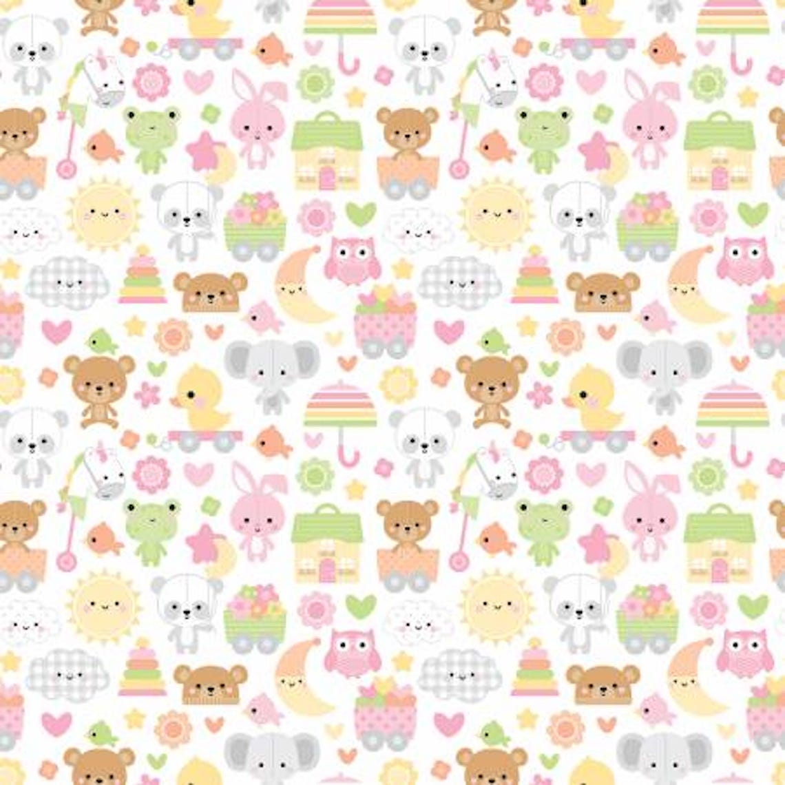 BUNDLE of JOY Panel Quilt Kit 52" X 59" in Pink and Green Riley Blake ...