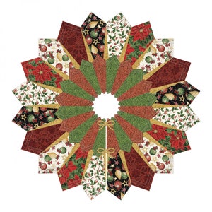 Dresden Quilted Fox TREE SKIRT quilt kit! #QFDTS3-161 Hoffman Fabrics 40 inches wide
