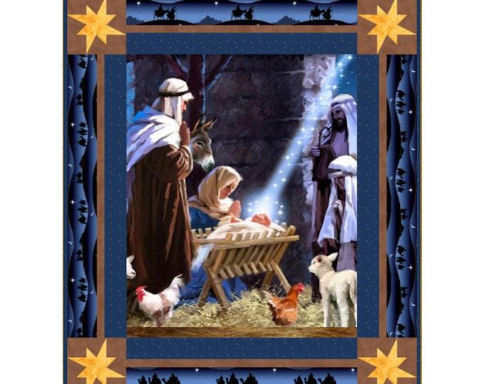 Picture a Christmas Nativity Scene Quilt Kit Panel Quilt Kit Riley