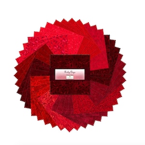 5" Squares Charm Pack - Ruby Days Red Essential Gems - 42 vierkanten in verschillende tinten rood van Wilmington Prints