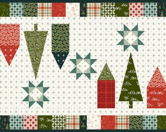 Winter Village Quilt Runner Kit, Christmas Fabric, 18" x49" KT-14740