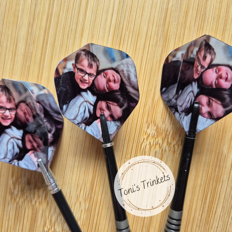 Custom Photo Dart Flights, Personalised Darts Set (Set of 3)