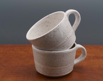 12-oz White Speckled Cup---1 cup left