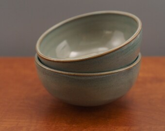 Sage-Green Bowls—SET OF TWO