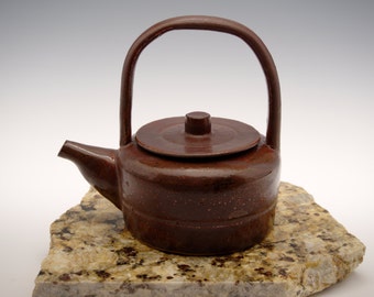 Teapot -- Stoneware Teapot -- Reddish Brown Teapot