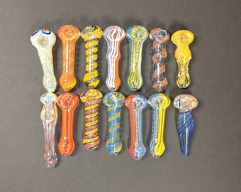 4.5" - 5" glass pipe, pocket pipe, hand blown pipe, travel pipe, pipes, smoking pipe, tobacco pipe, glass smoking pipe, cheap glass pipes