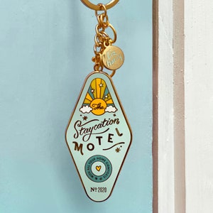 Staycation Motel Keychain - Mint Purse Charm