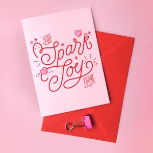 You Spark Joy For Me Card - Valentine's Card - typographic Card - Valentine's Day Card - Humorous Card - Galantine Card - Valentine Card