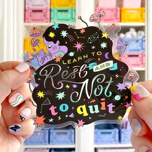 Leren rusten JUMBO transparante vinyl sticker sticker - sticker geestelijke gezondheid - weerbestendige enorme XL waterfles sticker - gigantische autosticker