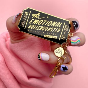 Emotional Rollercoaster Ticket Schlüsselanhänger - Mentale Gesundheit Pin Schlüsselanhänger Geldbörse Charm - Lockdown Geschenk