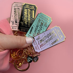 Emotional Rollercoaster Ticket Keychain Mental health Pin Keyring Purse Charm Lockdown Gift image 6