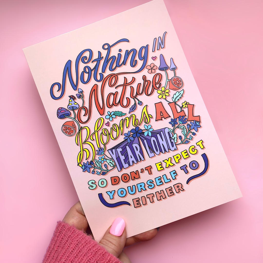 Nothin Lettering Nothing in Nature A5 Lettering Print - Inspirational Lettering Print ...