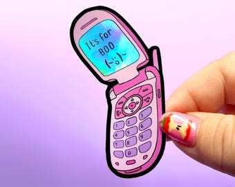 Holographic It's For You Boo Y2K Mobile Nokia Halloween Sticker - Spooky Retro Phone Vinyl Waterproof Sticker