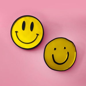 Smiley face Laser Cut Brooch OR Hair-clip - Smiley Pin - Laser Cut Acrylic Brooch