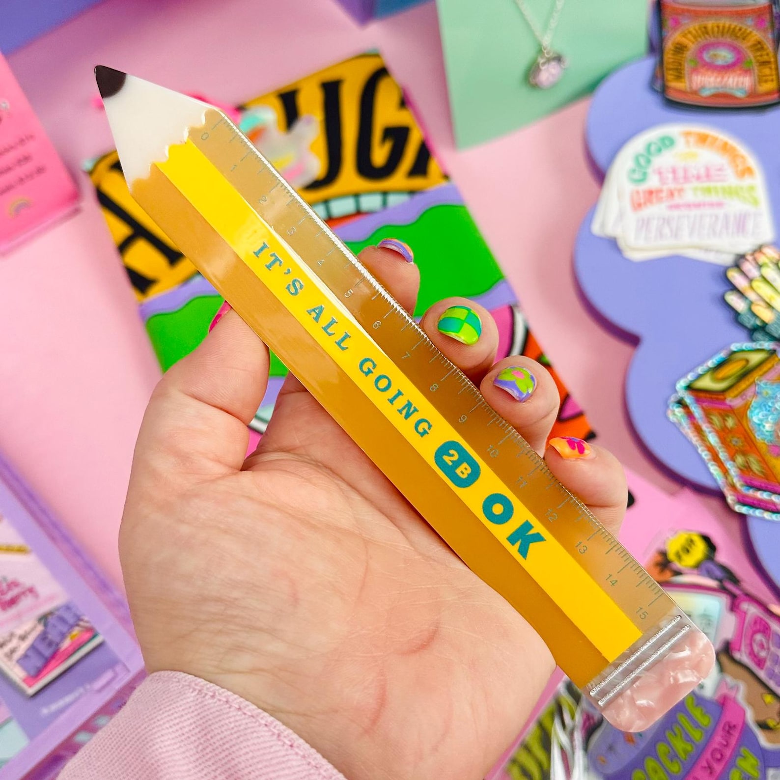 Novelt Ruler Pencil Ruler, 15cm Novelty Stationery, Mental Health Gift - Etsy
