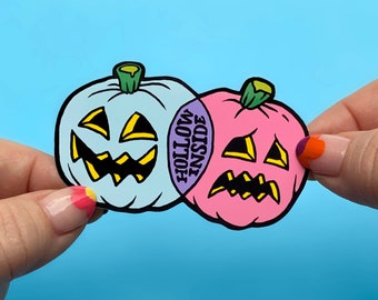 Halloween Pumpkin Vinyl Sticker - Creepy Cute Hollow Inside Sticker