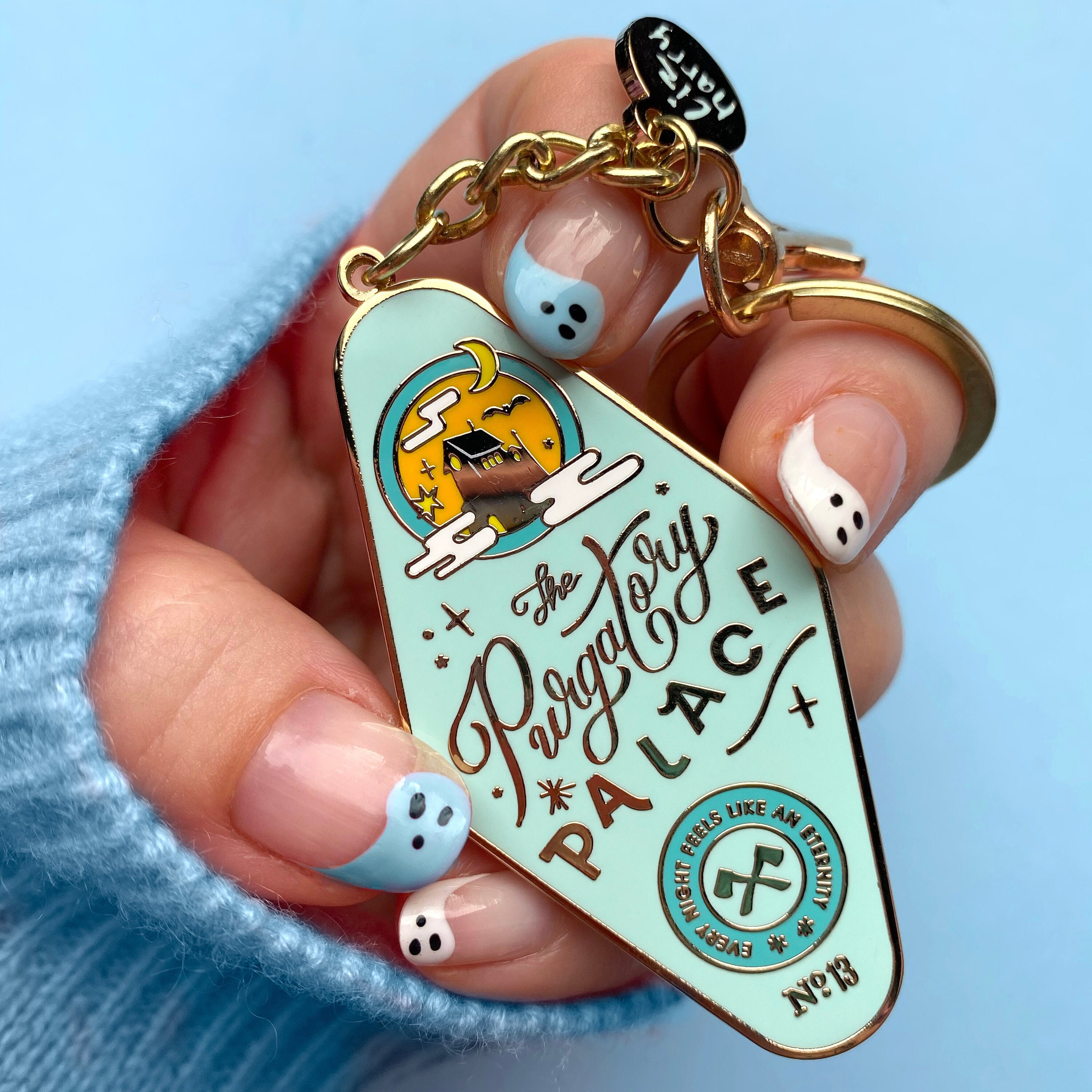 Purgatory Palace Motel Keychain - Halloween Keyring - Pastel Purse