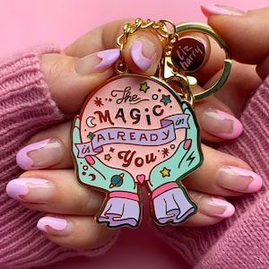 The Magic Is Already In You Crystal Ball Keychain - Celestial Witchy Fortune Teller Keyring Purse Charm