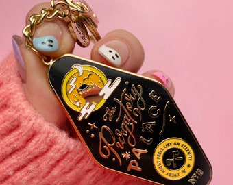 Purgatory Palace Motel Keychain - Halloween Keyring - Pastel Purse