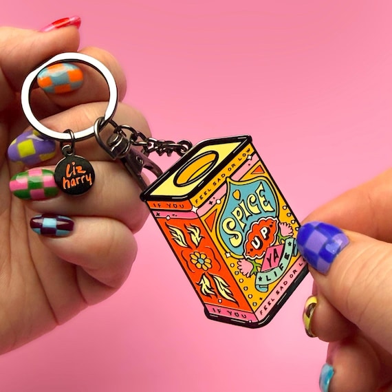 Spice Up Ya Life Spice Vintage Tin Keychain - Motivational And Inspirational Keyring Purse Charm