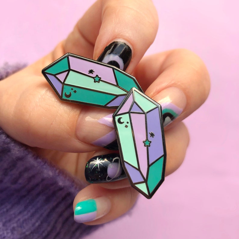 Pastel Crystal Earrings Dark Crystal Hard Enamel Earrings Kawaii Earrings Mis Match Earring Set Crystal Earrings