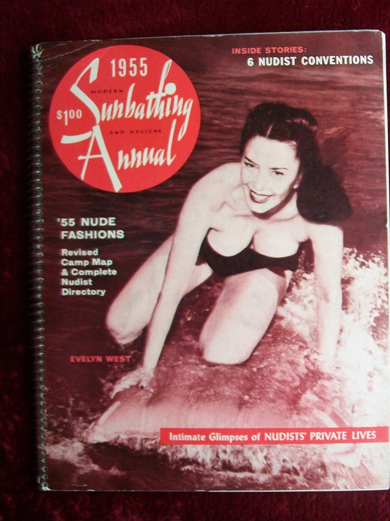 Mature MODERN SUNBATHING Annual 1955 Vintage Naturist Magazine Evelyn West  Cover