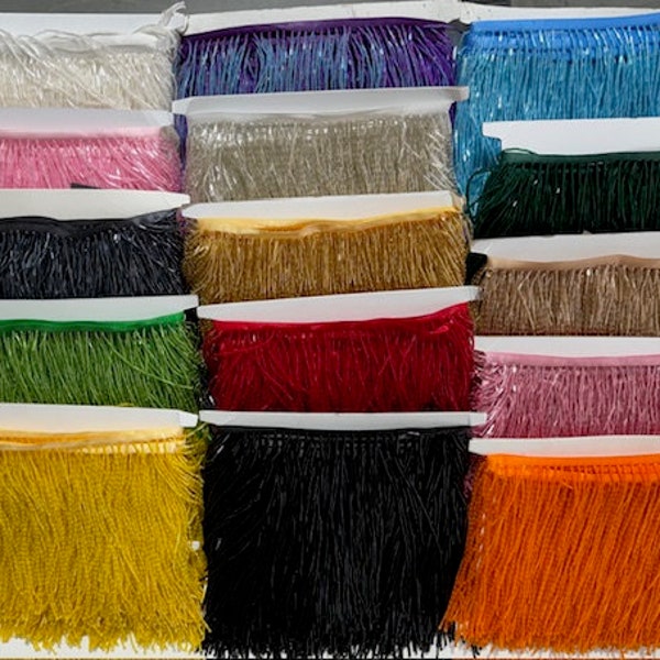 6 Colors - Style Fringe B1: Beaded Fringe by Yard - 6" wide