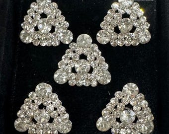 Rhinestone Crystal Buttons | Bridal & Wedding Dress Embellishments, Floral Bouquet, Hat and Shoes - 10 pcs (Size: 20 MM/0.8 IN - BTN-214)