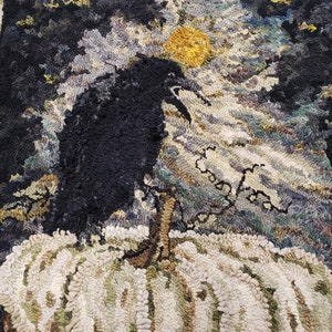 Russell Crow (rug hooking pattern on linen)