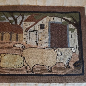 Sheep Barn Rug hooking Pattern