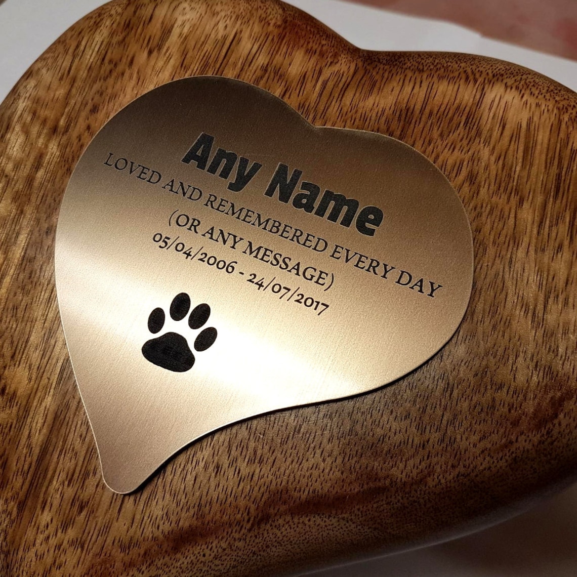 Heart Shaped Wooden Urn Pet Dog Ashes Box Casket With Etsy