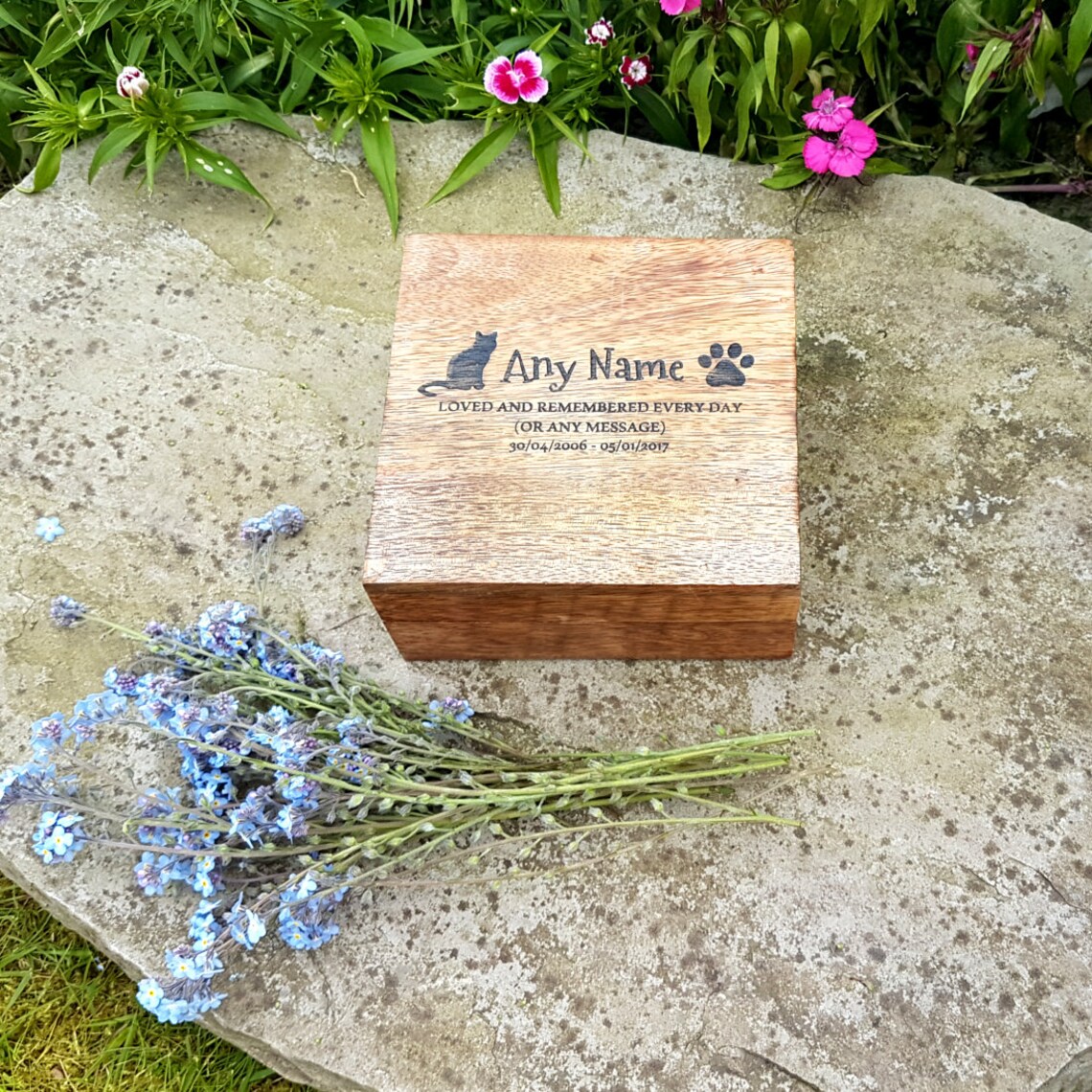 Wood Pet Urn for Ashes Dog Cat Box Personalized Cremation Etsy