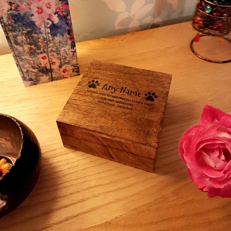 Wood Pet Urn for Ashes Dog Cat Box Personalized Cremation Etsy