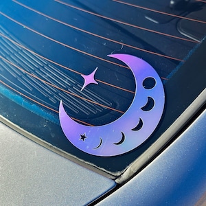 Holographic Crescent Moon Phases Decal / Sticker