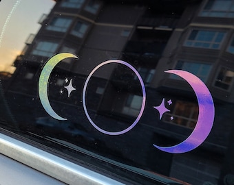 Holographic Celestial New Moon Vinyl Decal / Sticker