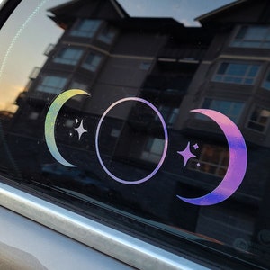 Holographic Celestial New Moon Vinyl Decal / Sticker