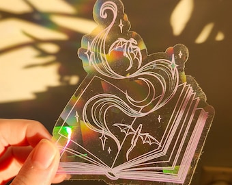 Fantasy Bookish Dragon Wyvern Window Sun Catcher Sticker / Rainbow Maker