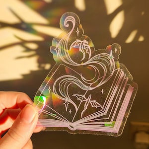 Fantasy Bookish Dragon Wyvern Window Sun Catcher Sticker / Rainbow Maker image 1