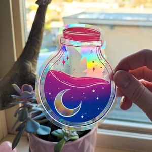 Potion Bottle Celestial Window Sun Catcher Sticker / Rainbow Maker