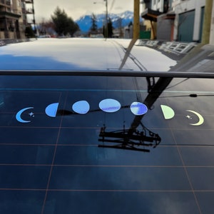 Calcomanía/pegatina de vinilo holográfica con fases lunares
