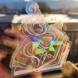Fantasy Bookish Dragon Wyvern Window Sun Catcher Sticker / Rainbow Maker image 3