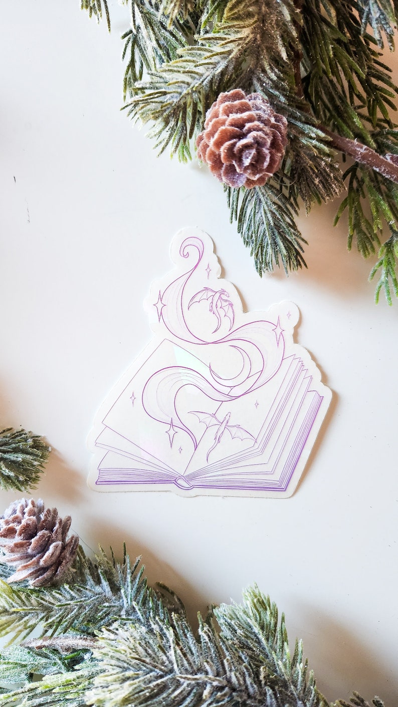 Fantasy Bookish Dragon Wyvern Window Sun Catcher Sticker / Rainbow Maker image 6