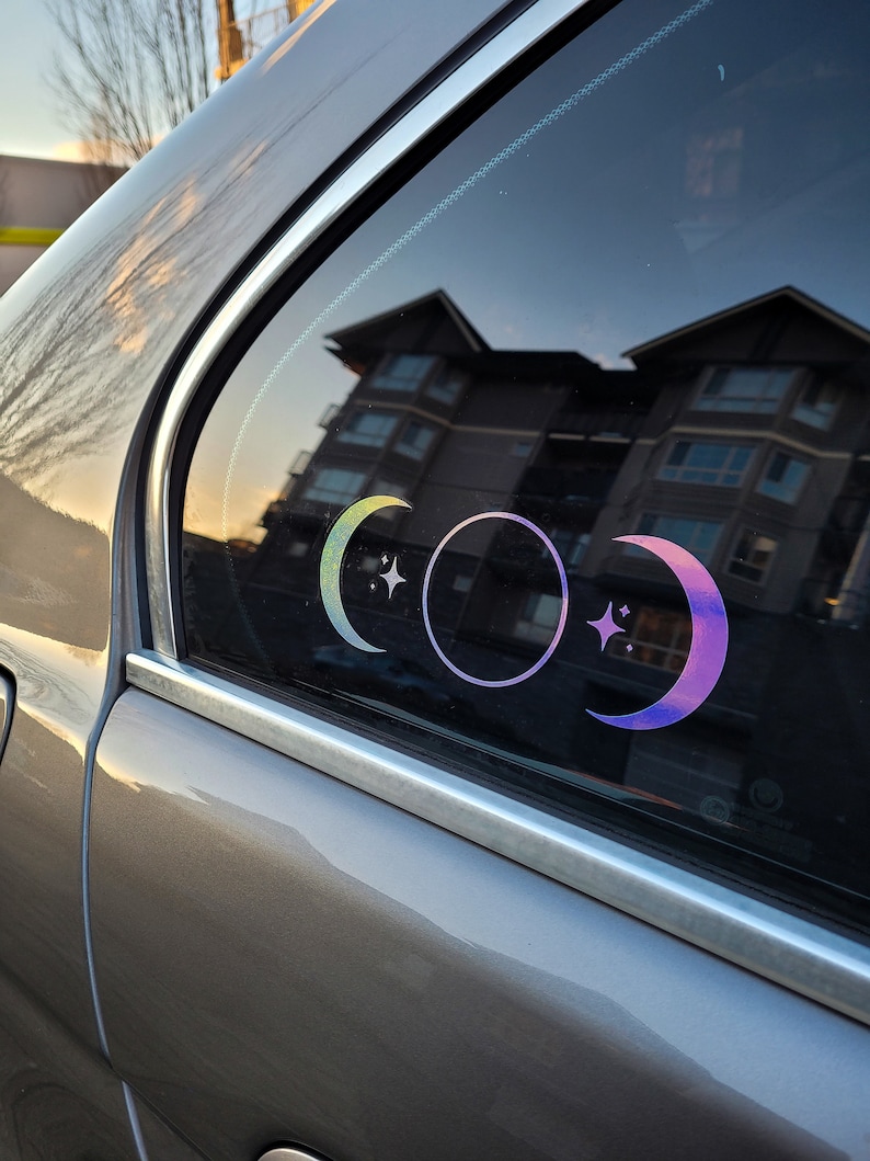 Holographic Celestial New Moon Vinyl Decal / Sticker 