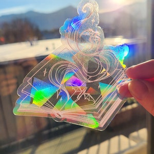 Fantasy Bookish Dragon Wyvern Window Sun Catcher Sticker / Rainbow Maker image 4