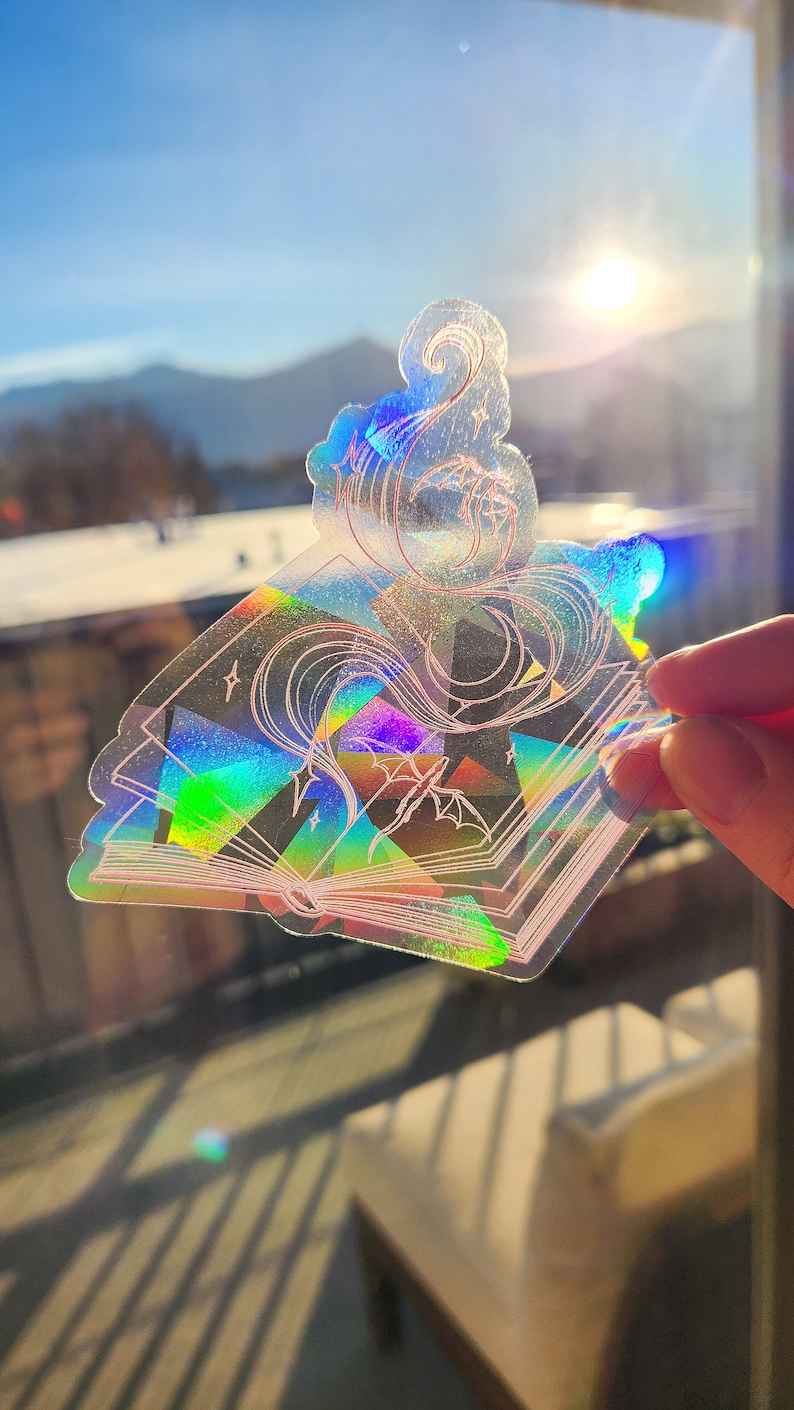 Fantasy Bookish Dragon Wyvern Window Sun Catcher Sticker / Rainbow Maker image 4