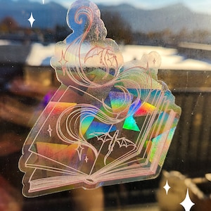 Fantasy Bookish Dragon Wyvern Window Sun Catcher Sticker / Rainbow Maker image 2