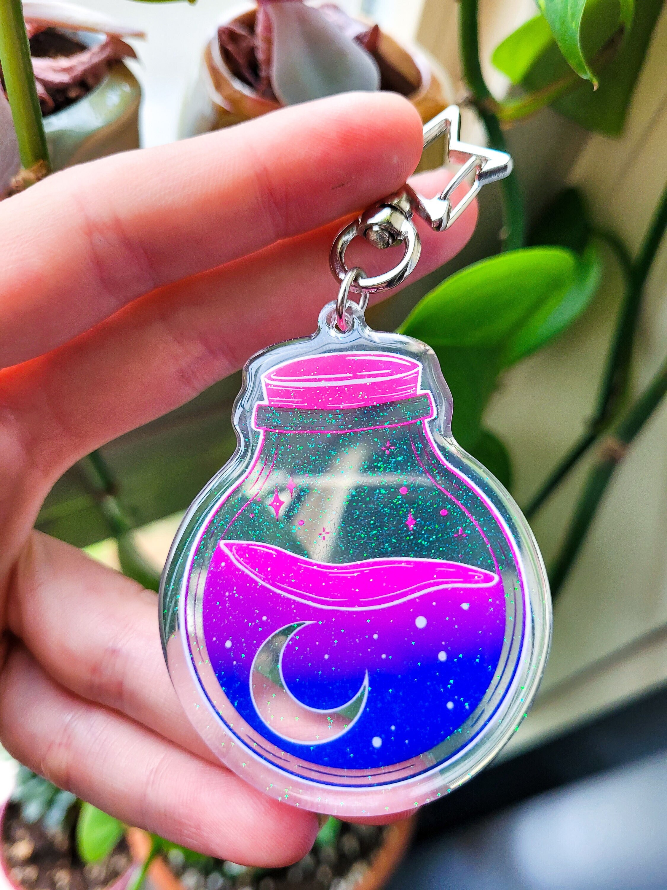 Glitter Magic Potion Bottle Epoxy/acrylic Keychain Etsy Canada
