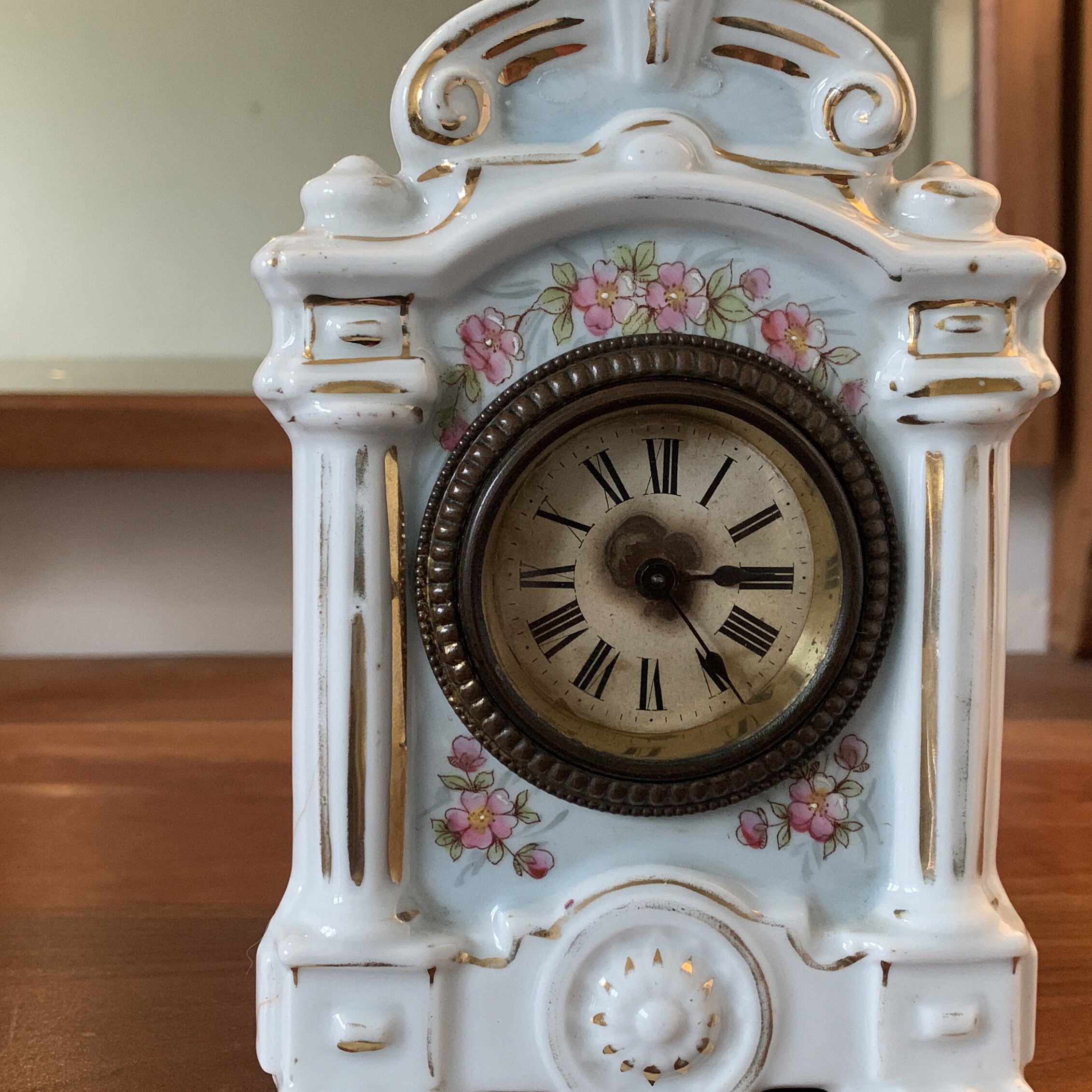 Mechanical antique ceramic clock restored and working well. Etsy